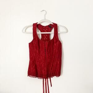 Red Bustier Corset Bustier Top